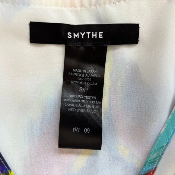 SMYTHE Abstract Print Hostess Dress In Ikat Multi - Picture 2 of 6